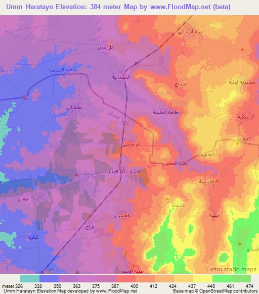 Umm Haratayn,Syria Elevation Map