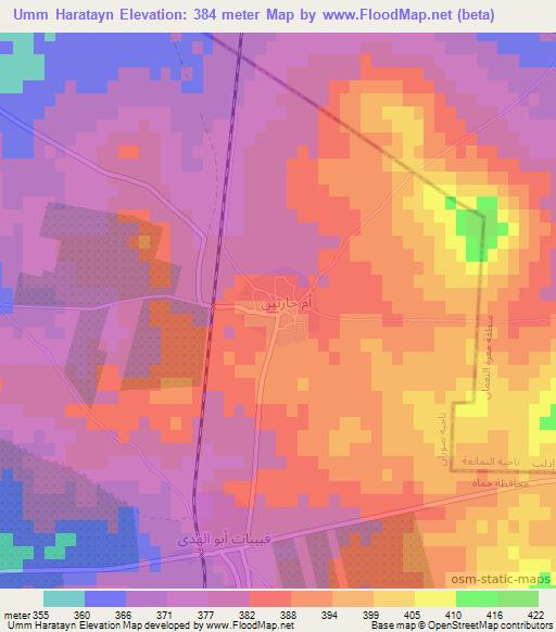 Umm Haratayn,Syria Elevation Map