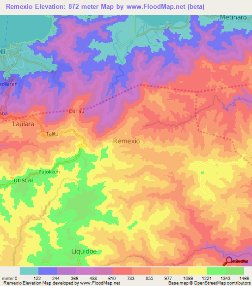 Remexio,East Timor Elevation Map