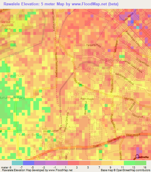 Rawalele,Indonesia Elevation Map