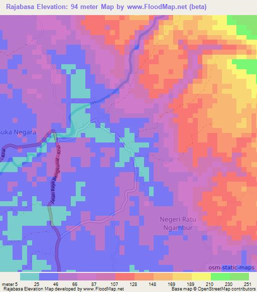 Rajabasa,Indonesia Elevation Map