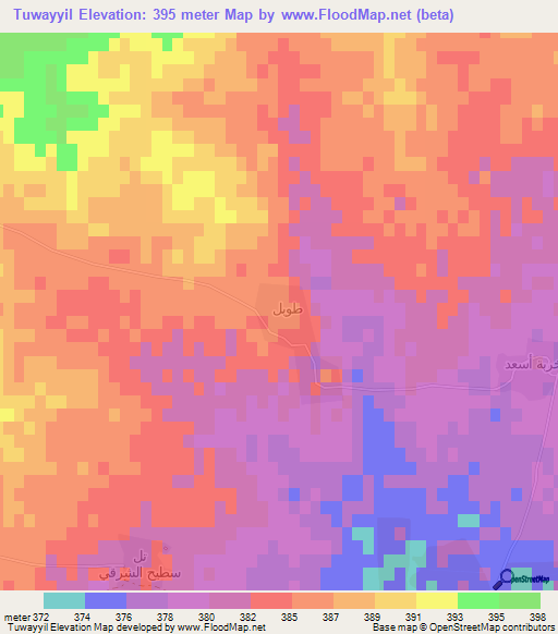 Tuwayyil,Syria Elevation Map