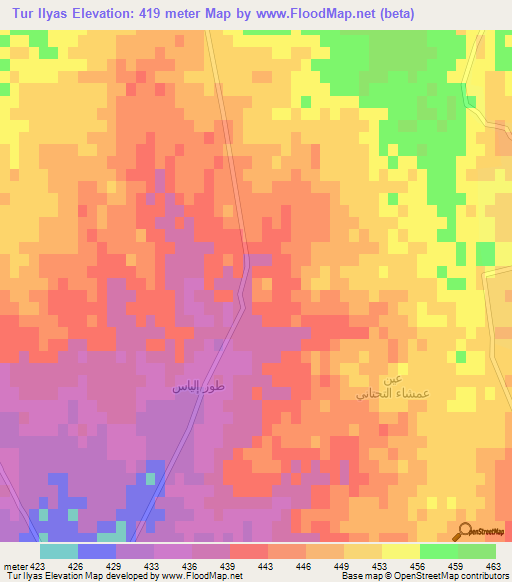Tur Ilyas,Syria Elevation Map