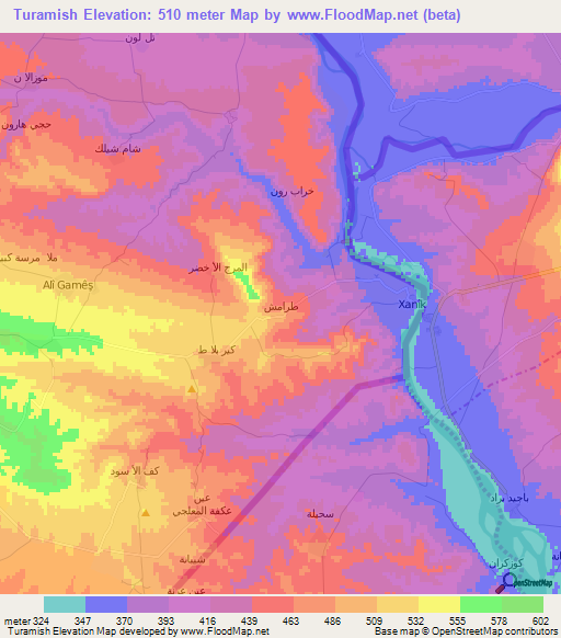 Turamish,Syria Elevation Map