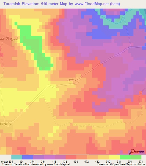 Turamish,Syria Elevation Map