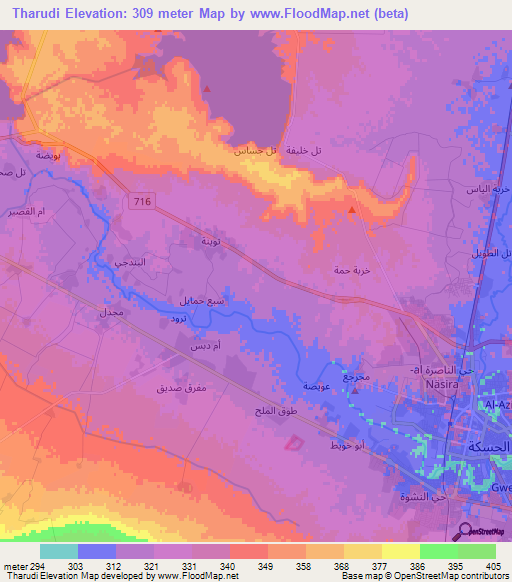 Tharudi,Syria Elevation Map