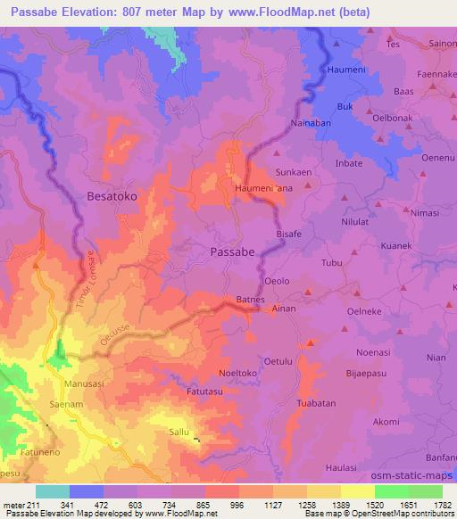 Passabe,East Timor Elevation Map