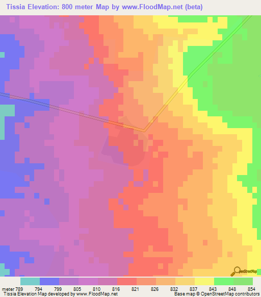 Tissia,Syria Elevation Map