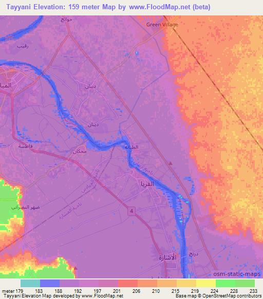 Tayyani,Syria Elevation Map