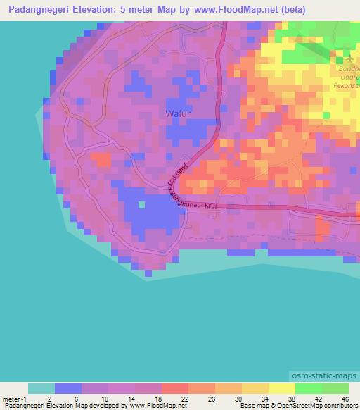 Padangnegeri,Indonesia Elevation Map