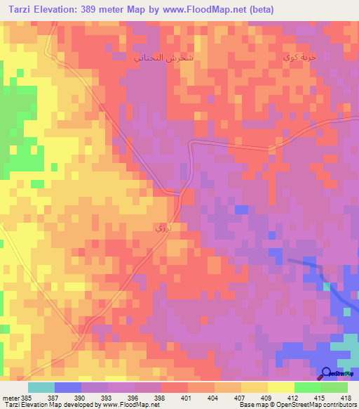 Tarzi,Syria Elevation Map
