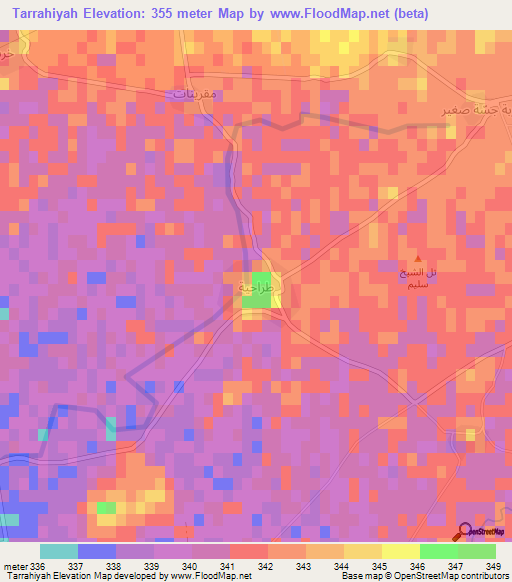 Tarrahiyah,Syria Elevation Map
