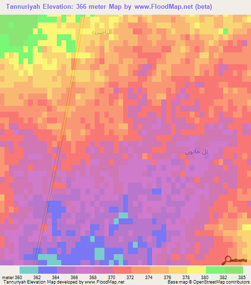 Tannuriyah,Syria Elevation Map