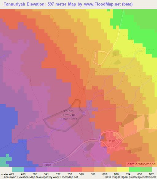 Tannuriyah,Syria Elevation Map