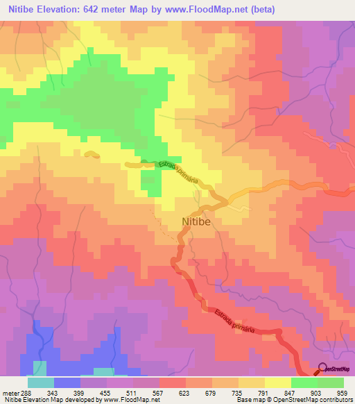 Nitibe,East Timor Elevation Map