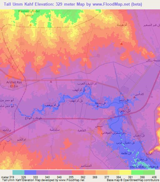 Tall Umm Kahf,Syria Elevation Map
