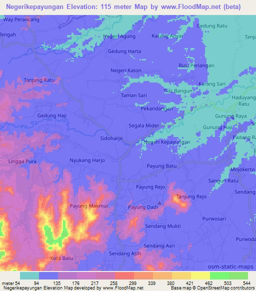 Negerikepayungan,Indonesia Elevation Map