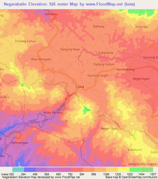 Negarabatin,Indonesia Elevation Map
