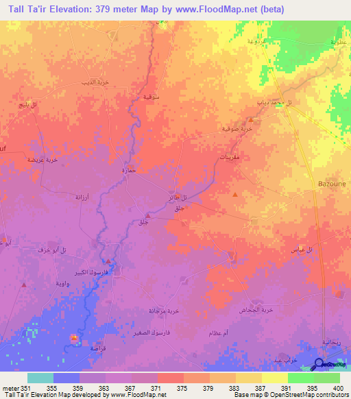 Tall Ta'ir,Syria Elevation Map