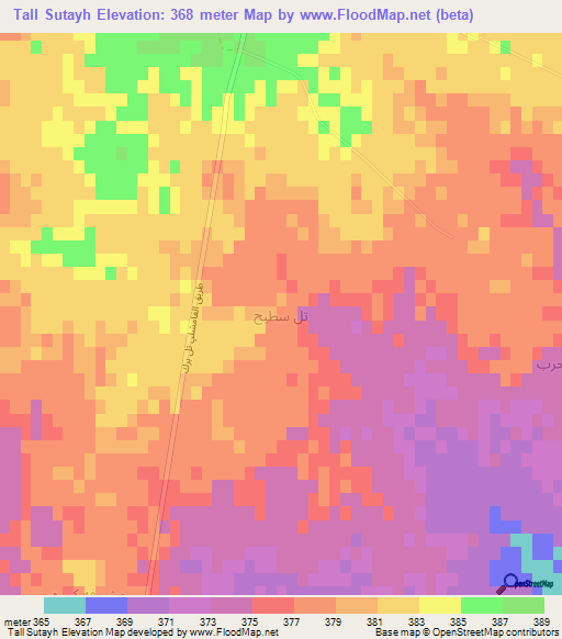 Tall Sutayh,Syria Elevation Map