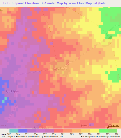 Tall Chulparat,Syria Elevation Map