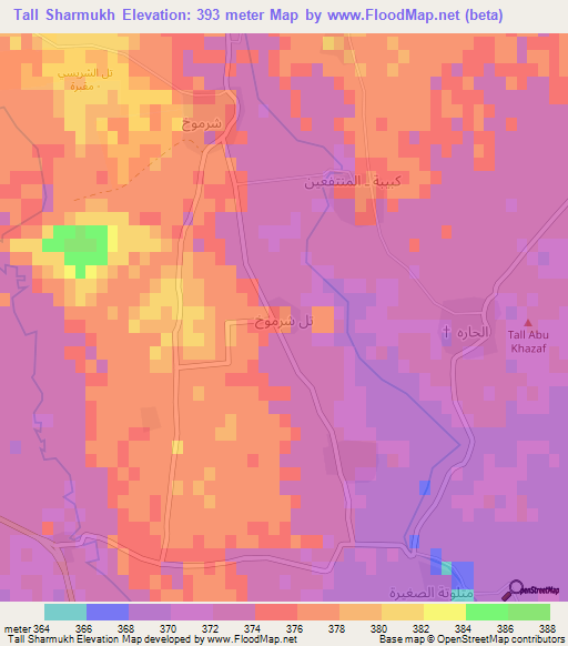 Tall Sharmukh,Syria Elevation Map