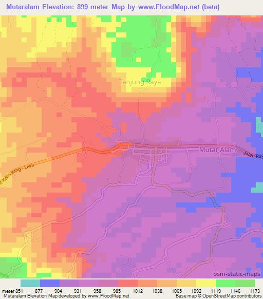 Mutaralam,Indonesia Elevation Map