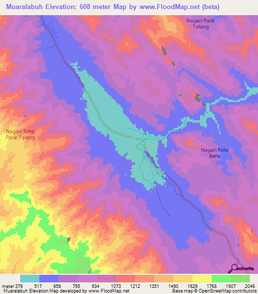 Muaralabuh,Indonesia Elevation Map