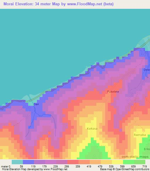 Morai,East Timor Elevation Map