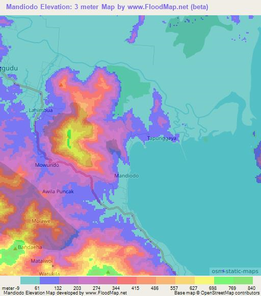 Mandiodo,Indonesia Elevation Map