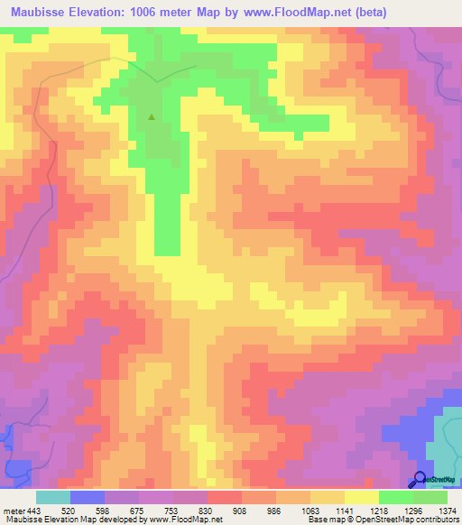 Maubisse,East Timor Elevation Map
