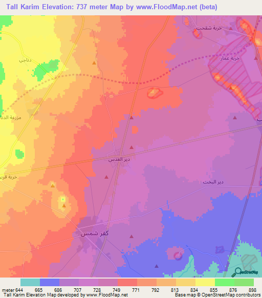 Tall Karim,Syria Elevation Map