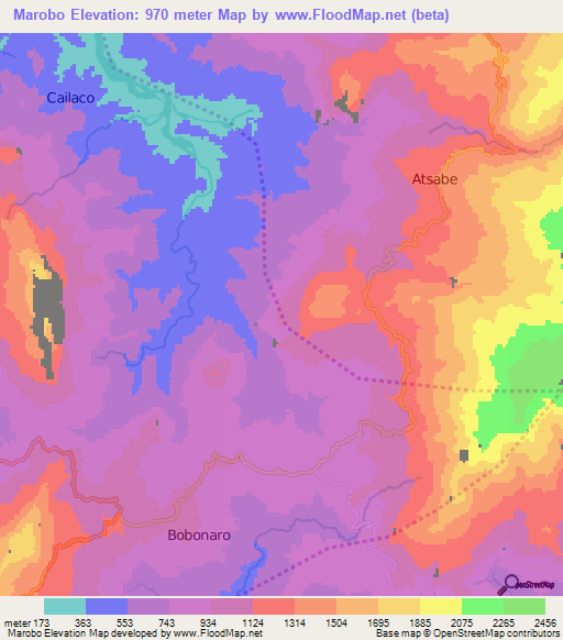 Marobo,East Timor Elevation Map