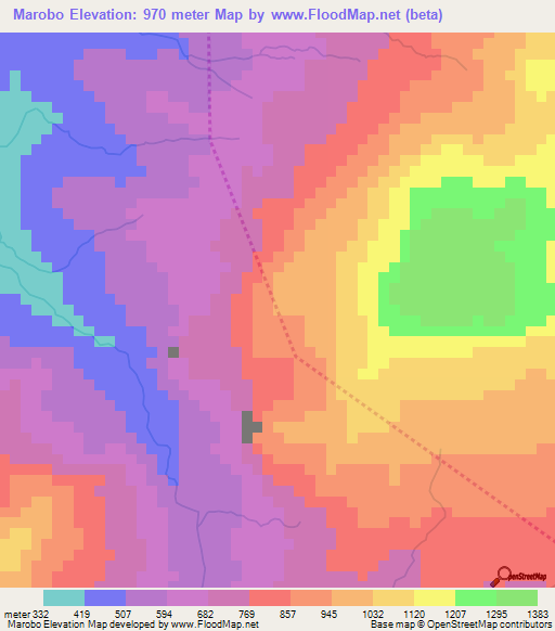Marobo,East Timor Elevation Map