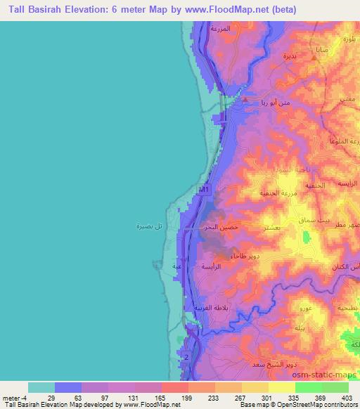 Tall Basirah,Syria Elevation Map