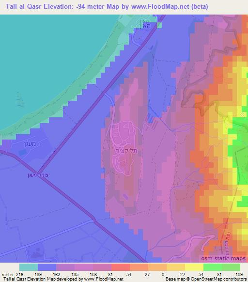 Tall al Qasr,Syria Elevation Map