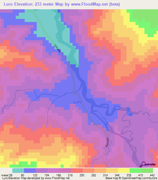 Luro,East Timor Elevation Map