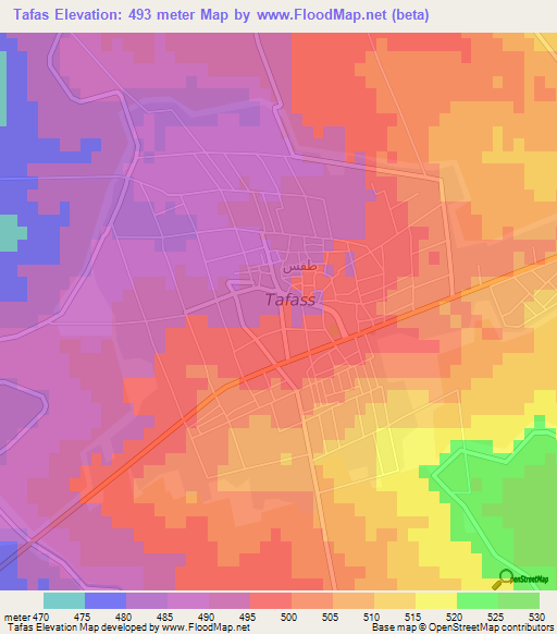 Tafas,Syria Elevation Map