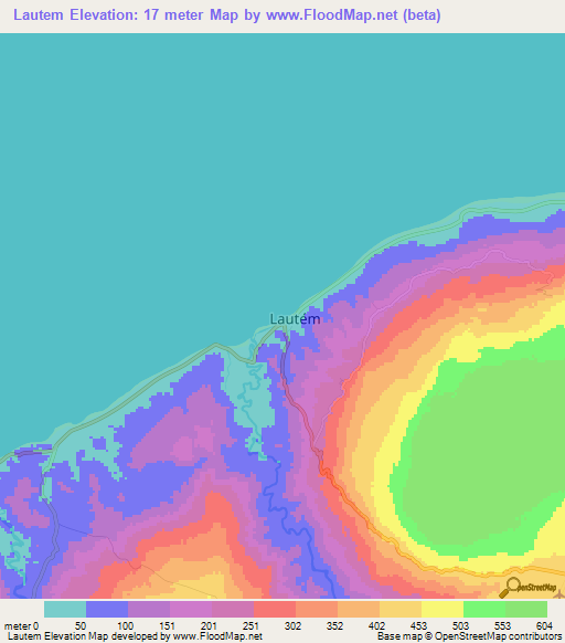 Lautem,East Timor Elevation Map