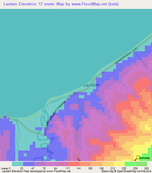 Lautem,East Timor Elevation Map