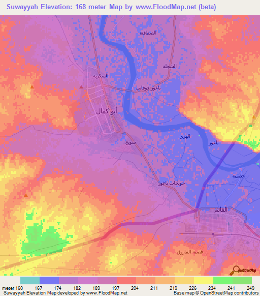 Suwayyah,Syria Elevation Map