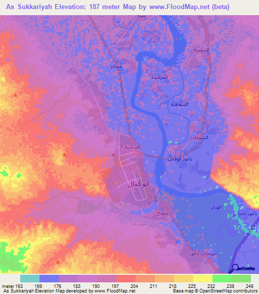 As Sukkariyah,Syria Elevation Map