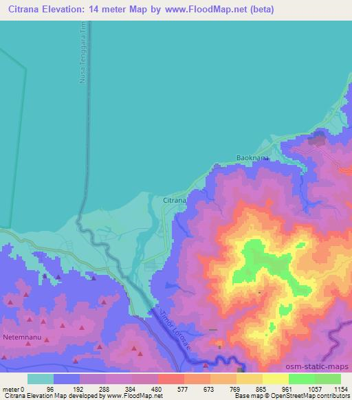Citrana,East Timor Elevation Map