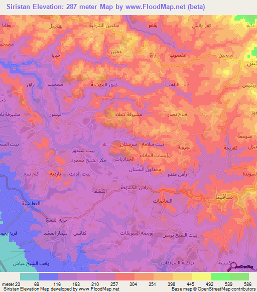 Siristan,Syria Elevation Map