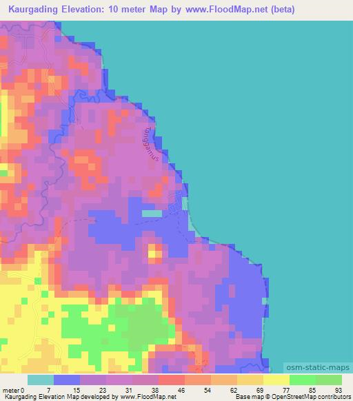 Kaurgading,Indonesia Elevation Map