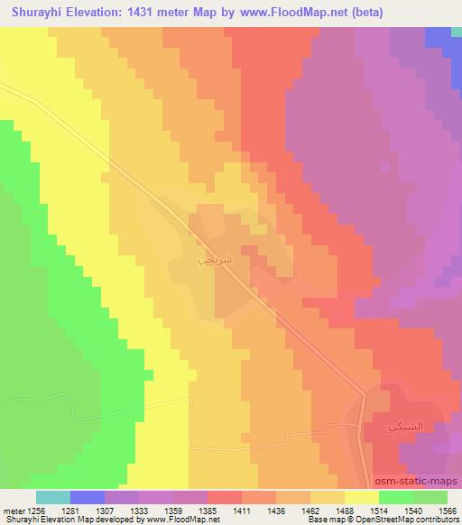 Shurayhi,Syria Elevation Map