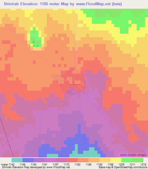 Shinirah,Syria Elevation Map