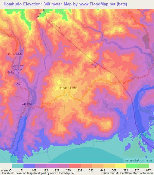 Hotahudo,East Timor Elevation Map