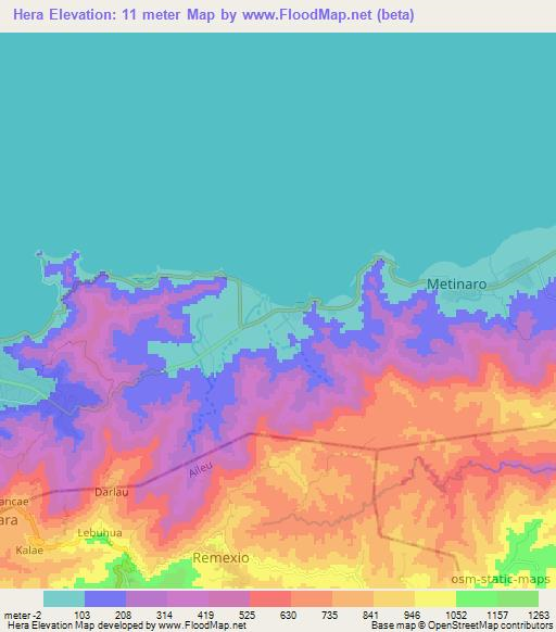 Hera,East Timor Elevation Map