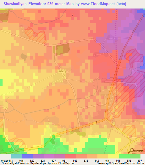 Shawkatliyah,Syria Elevation Map